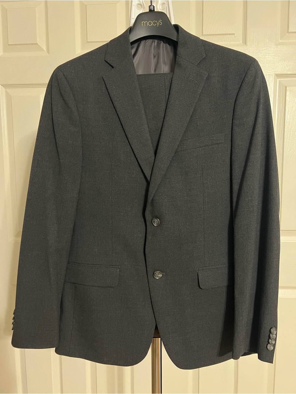 Alfani Charcoal Gray Two-Button Men's Slim Fit Suit (38R / 33x30)